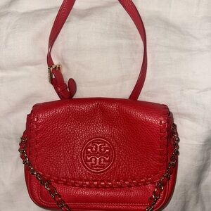Tory Burch Mario Mini Red Crossbody Bag